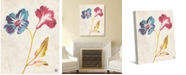 Creative Gallery Vintage Like Watercolor Flowers - Primaries Tanned 24" x 20" Canvas Wall Art Print